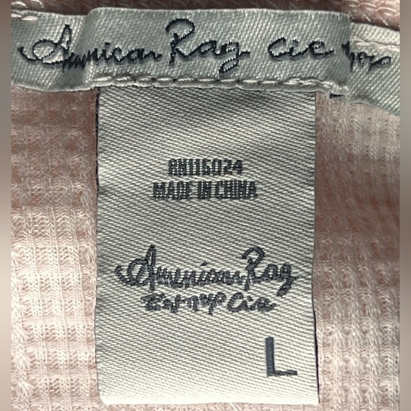 American Rag Light Pink Flag Button Top with Lace Detail - Size Large, NWT - Picture 8 of 9